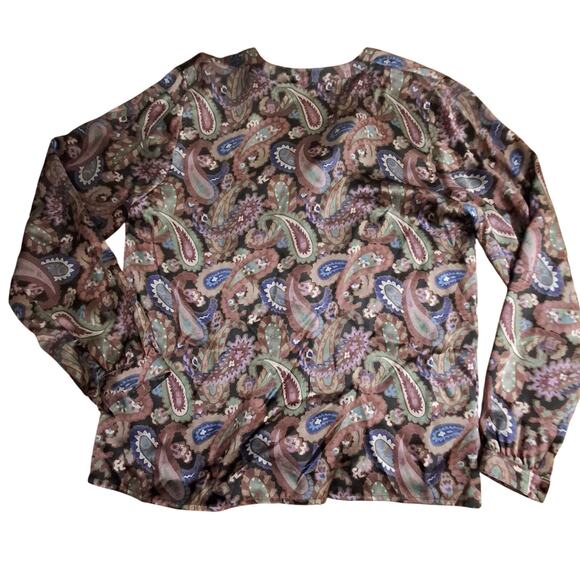 Vintage Jerri Sherman 100% Silk button up top - Picture 5 of 6